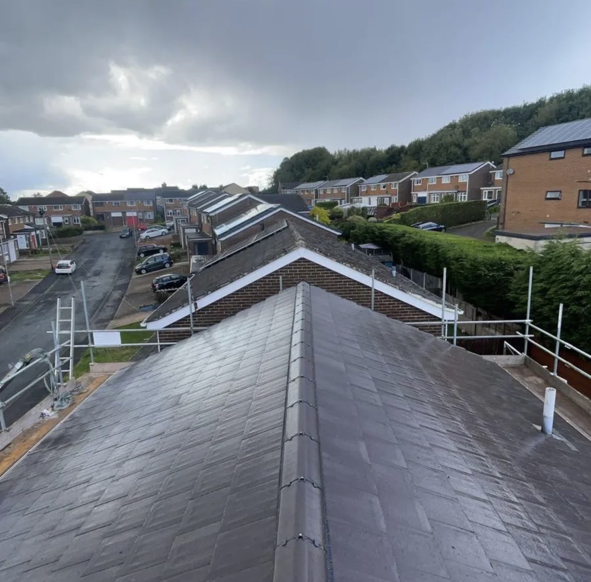 Newly tiled roof by Buxton Roofing & Sons